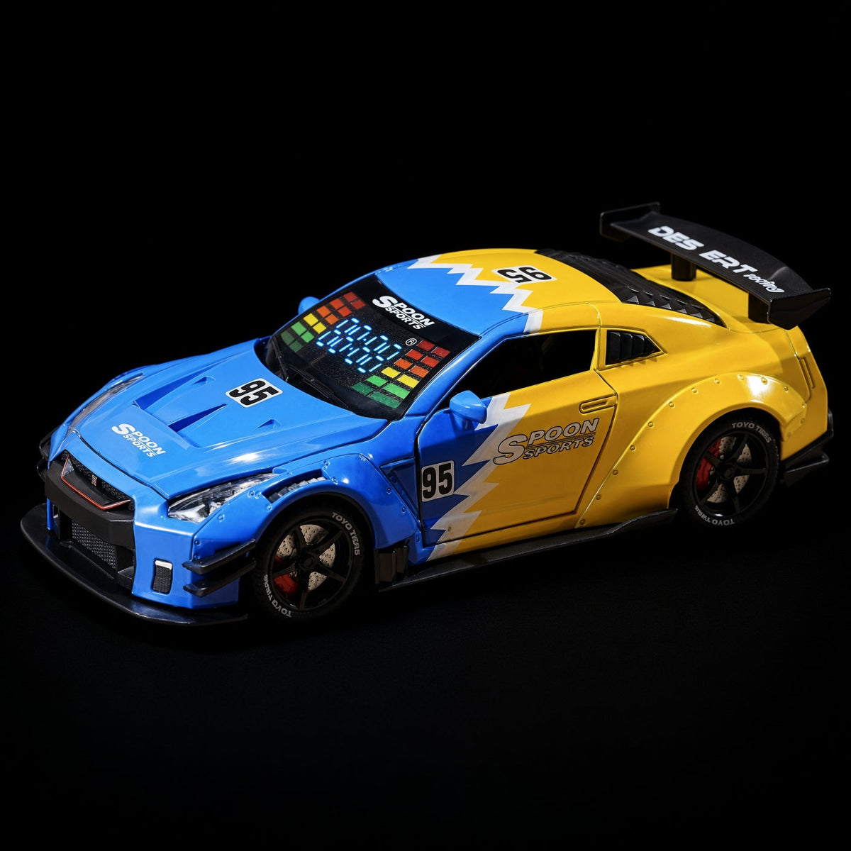 Sports Car Alarm Clock Blue Yellow